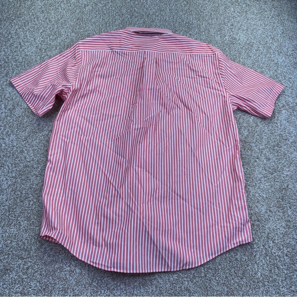 NEW L.L. Bean Pink White Striped Button Down Shirt Mens Size M Short Sleeve - Picture 6 of 15